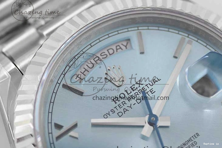 1230 Soft Day Date 40mm SS 904L Steel TWF 1:1 Best Edition Ice Blue Roman Dial on SS Bracelet A 2359